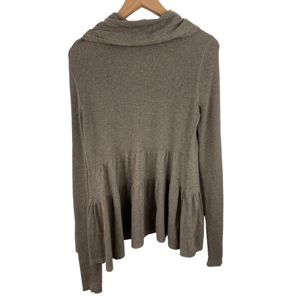 Converse One Star Brown Open Front Cardigan Sweater Womens SIze Large - Picture 2 of 9